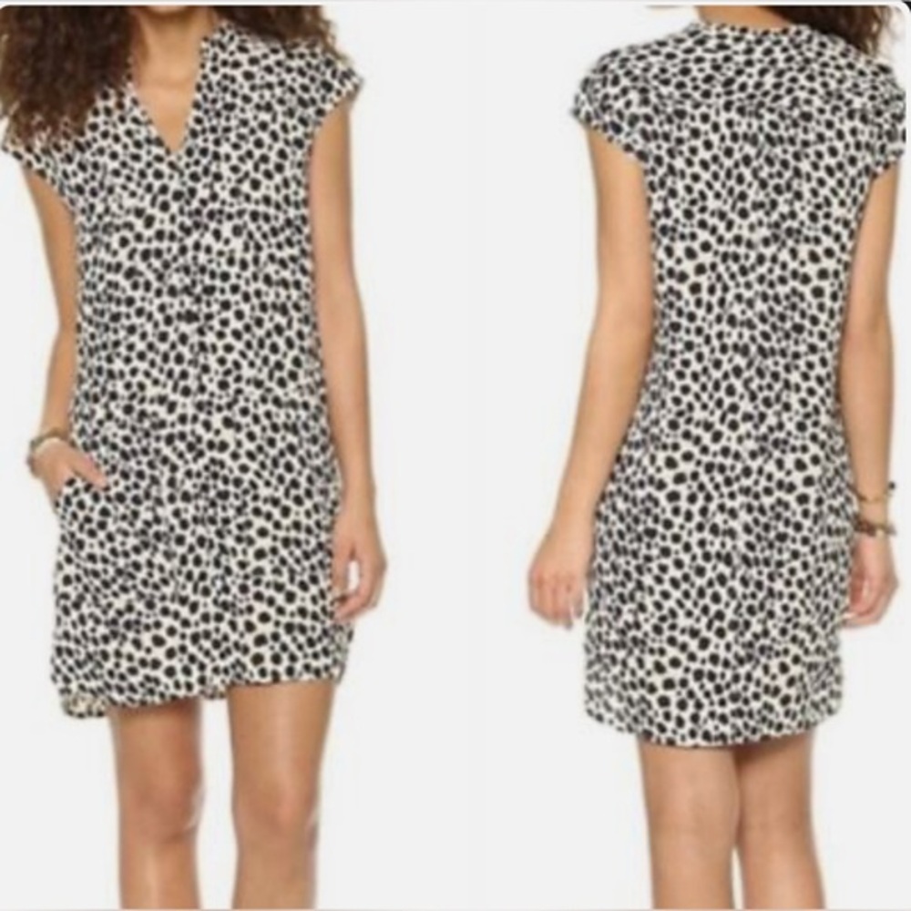 Madewell Black and White Spotted Mini Dress